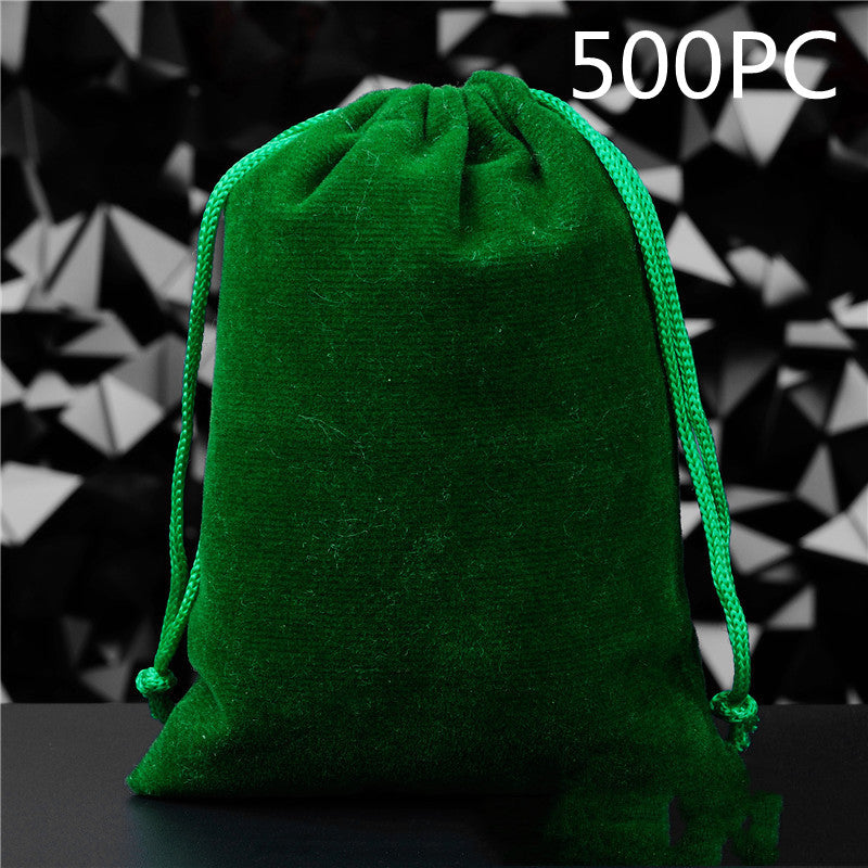 Flannel Drawstring Jewelry Solid Drawstring Pocket