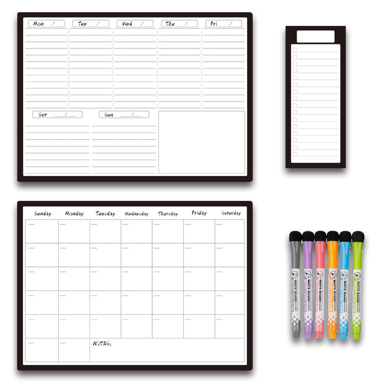 Calendar Magnetic White-board Wall Sticker Learning Schedule Refridgerator Magnets Message Board