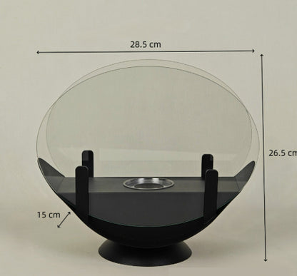 Alcohol Fireplace Lamp Indoor Real Fire Heating Atmosphere Desktop Oval
