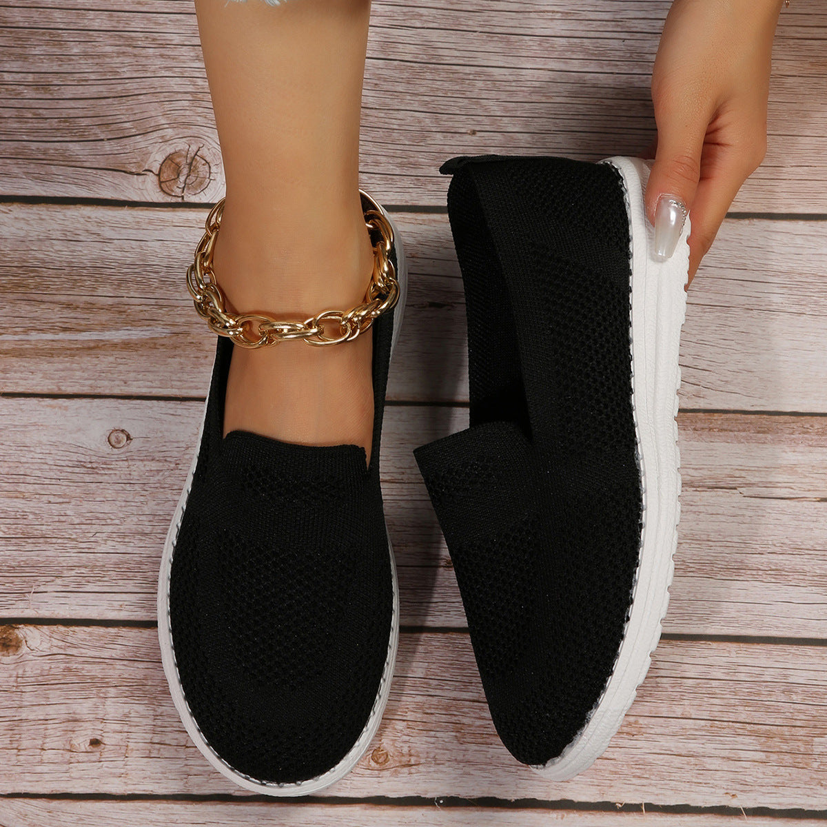 Women's Mesh Shoes Breathable Slip On Lazy Shoes Loafers Women