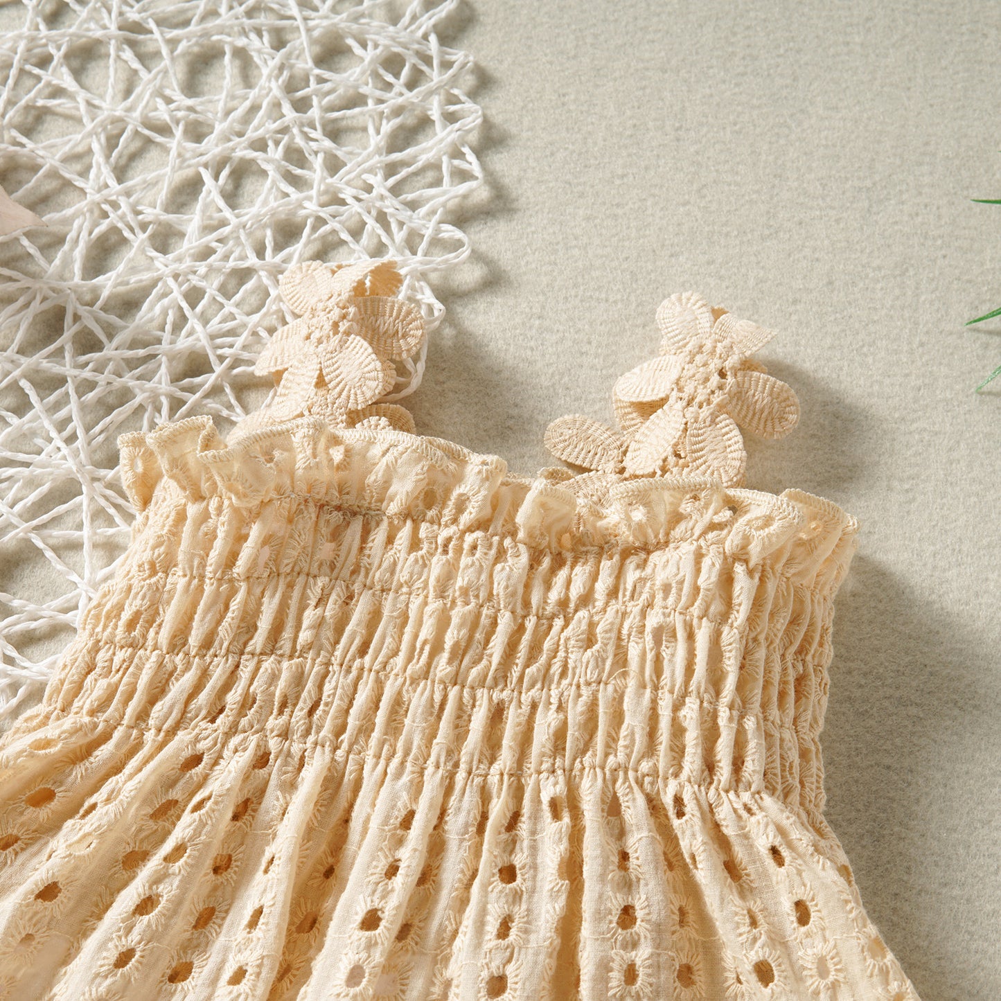 Cotton Net High Temperature Dyed Apricot Color Baby Fashion Two-piece Set