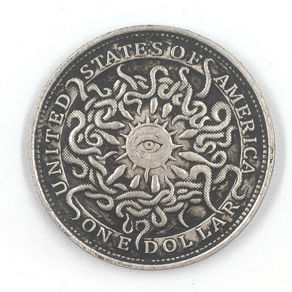 Deep Relief American Insect Skull Silver Dollar