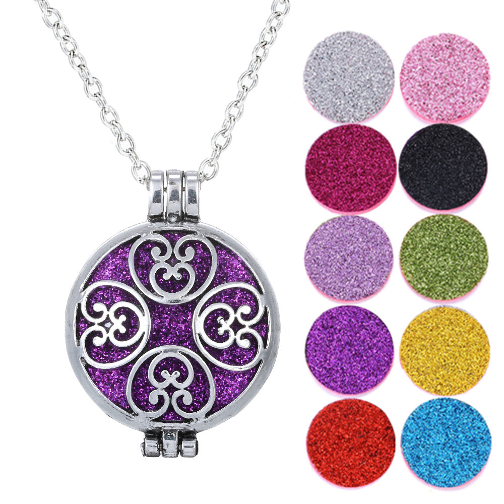Exquisite Hollow Aromatherapy Necklace Essential Oil Diffuser Openable Photo Box Pendant