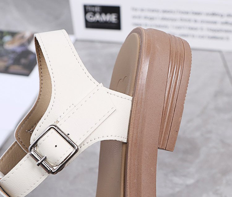 Fashion Plus Size Toe Hollow Hollow Buckle Sandals