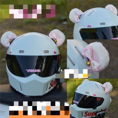 Scooter With Lights Motorcycle Shiny Veil Helmet Accessories Motorcycle Wedding Headdress