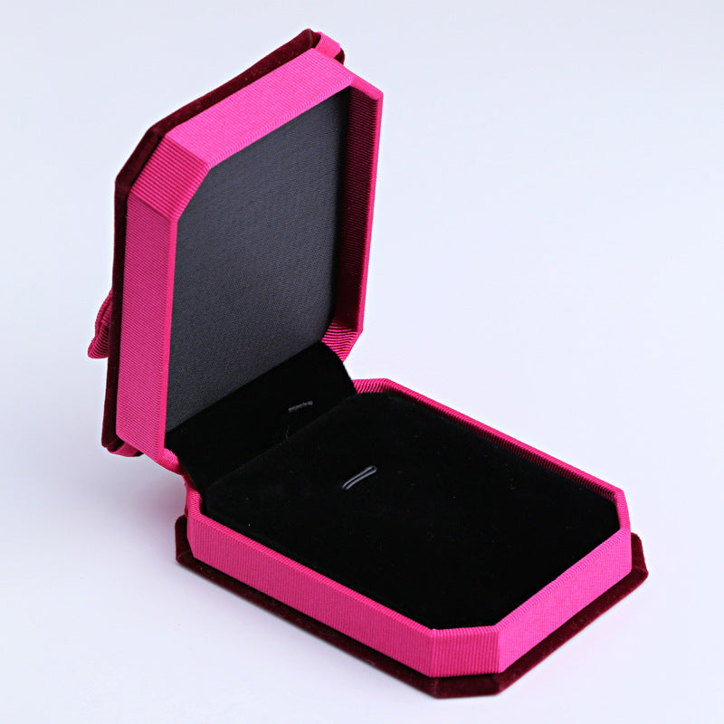 Bowknot Necklace Couple Ring Gift Box