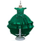Girls' Princess Dress Short Front And Long Back Flower Girl Little Host Tail Costume