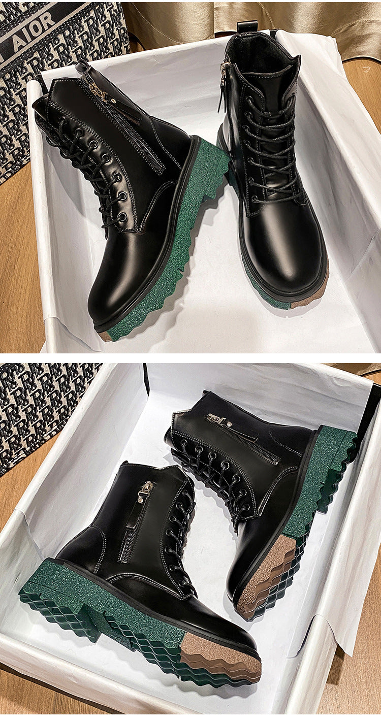 Martin Boots Female British Style New Fashion Thick-soled Short Tube