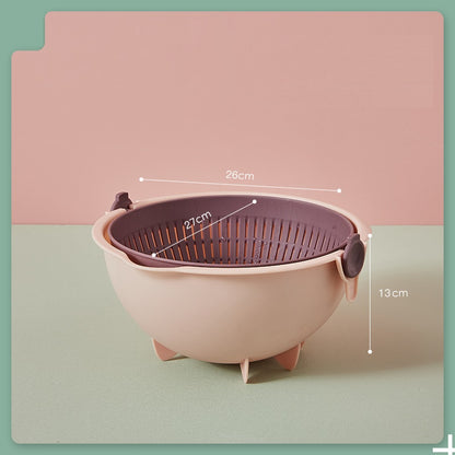 Household Vegetable Washing Kitchen Double Layer Flip Drain Basket