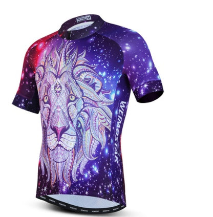 Cycling Jerseys Men 3D Lion Printing Bicycle Clothing Breathable Short Sleeve Shirts Quick Dry Bike Tops