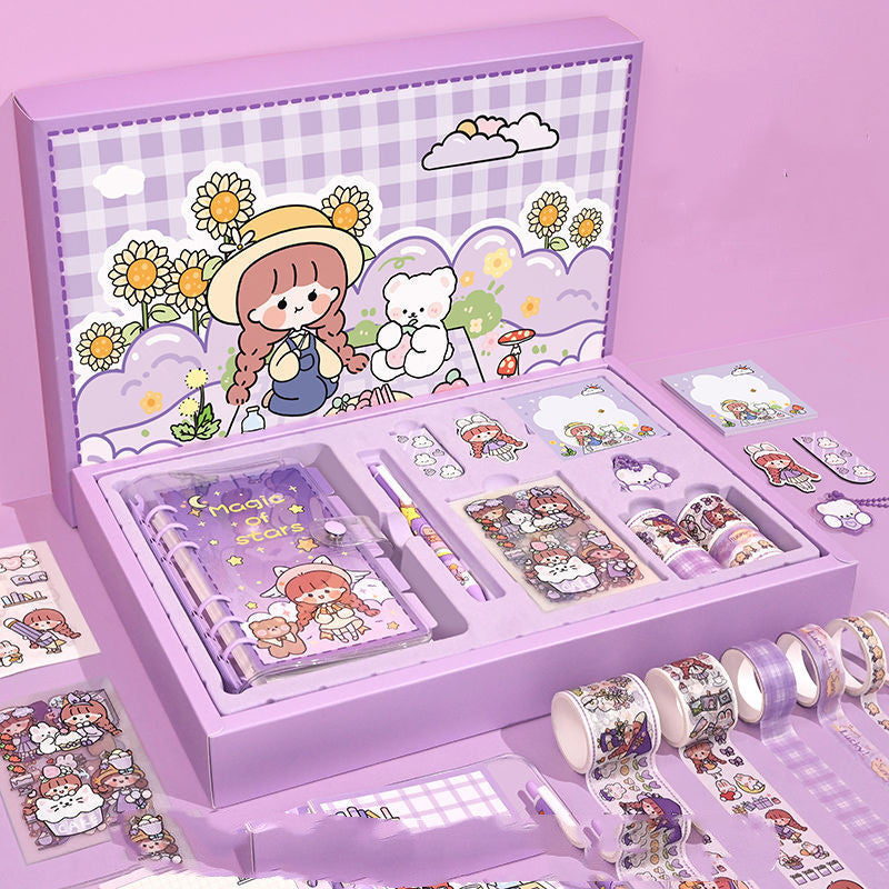 Hand Account Book Gift Box Set Cute Girl Heart Notebook