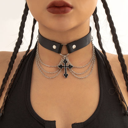Jewelry PU Alloy Necklace Cross - FLIPSTYLEZLLC