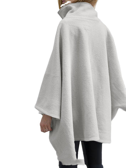 Women's Plus Size Mid-length Zipper Long-sleeved Jacket