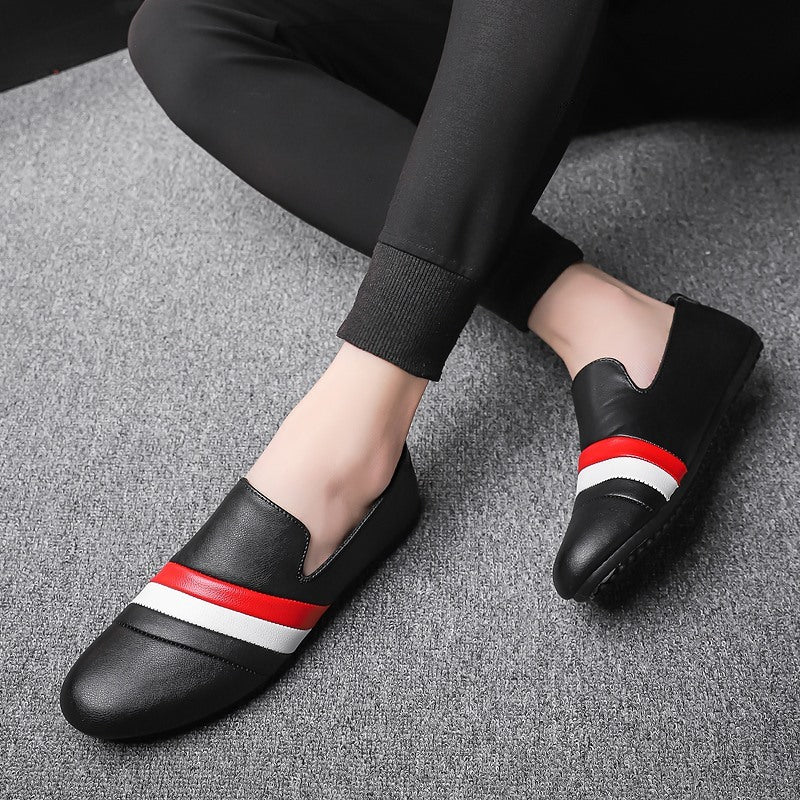 Waterproof Non-slip Chef Men's Shoes For Work Casual Leather Shoes For Hairdresser Black Peas Shoes