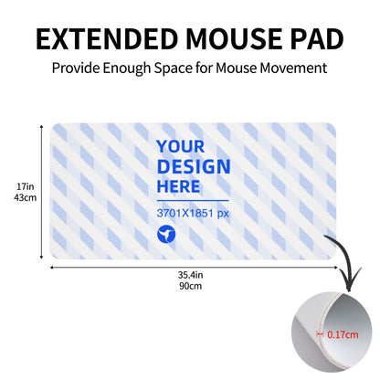 Create Your Own 17x35in Horizontal Oversized Leather Waterproof Keyboard Pad