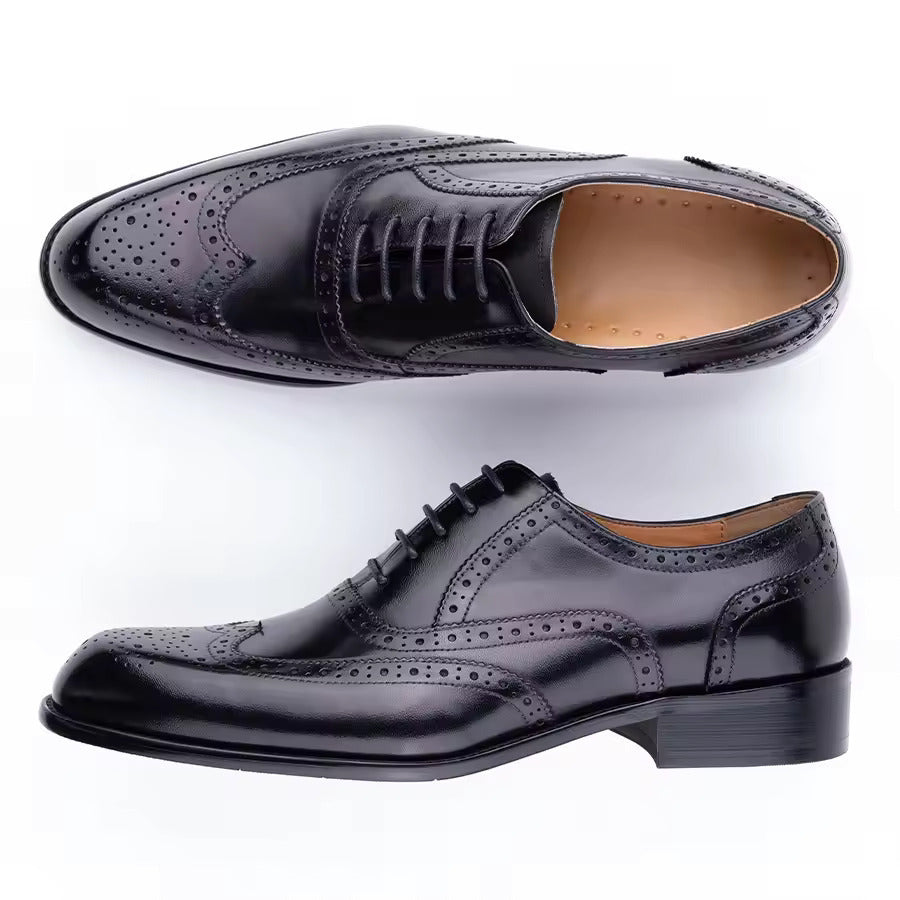 Men's Fashion Oxford Hand Carved Craft Purple DRESS Shoes