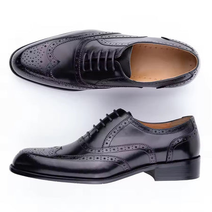 Men's Fashion Oxford Hand Carved Craft Purple DRESS Shoes