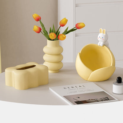 Creative Living Room Table End Table Storage Ceramic Extractor Box