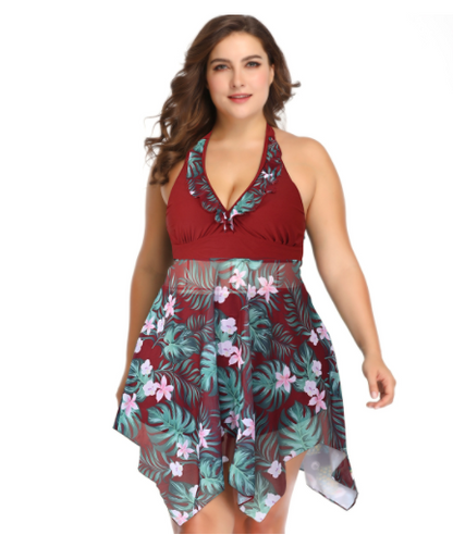 Plus Fat Plus Size Swimsuit European And American Belly Pure