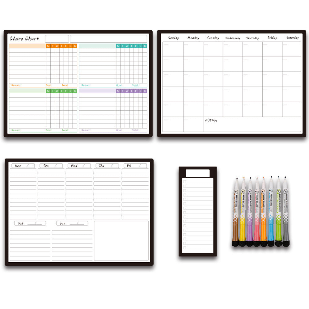 Calendar Magnetic White-board Wall Sticker Learning Schedule Refridgerator Magnets Message Board