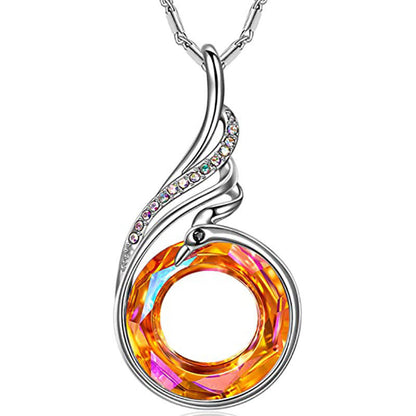 New Product Valentine's Day Phoenix Necklace Colorful Crystal Peacock