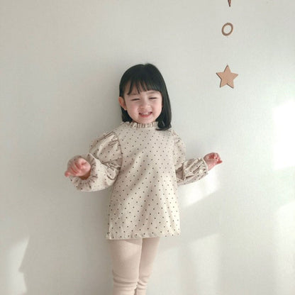 Folded Lace Collar Cotton Shirt Girl Baby