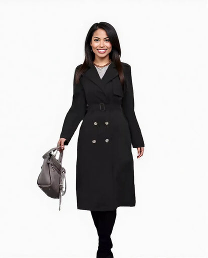 New Black Plaid Fall Winter Coat Fashion Casual For Women