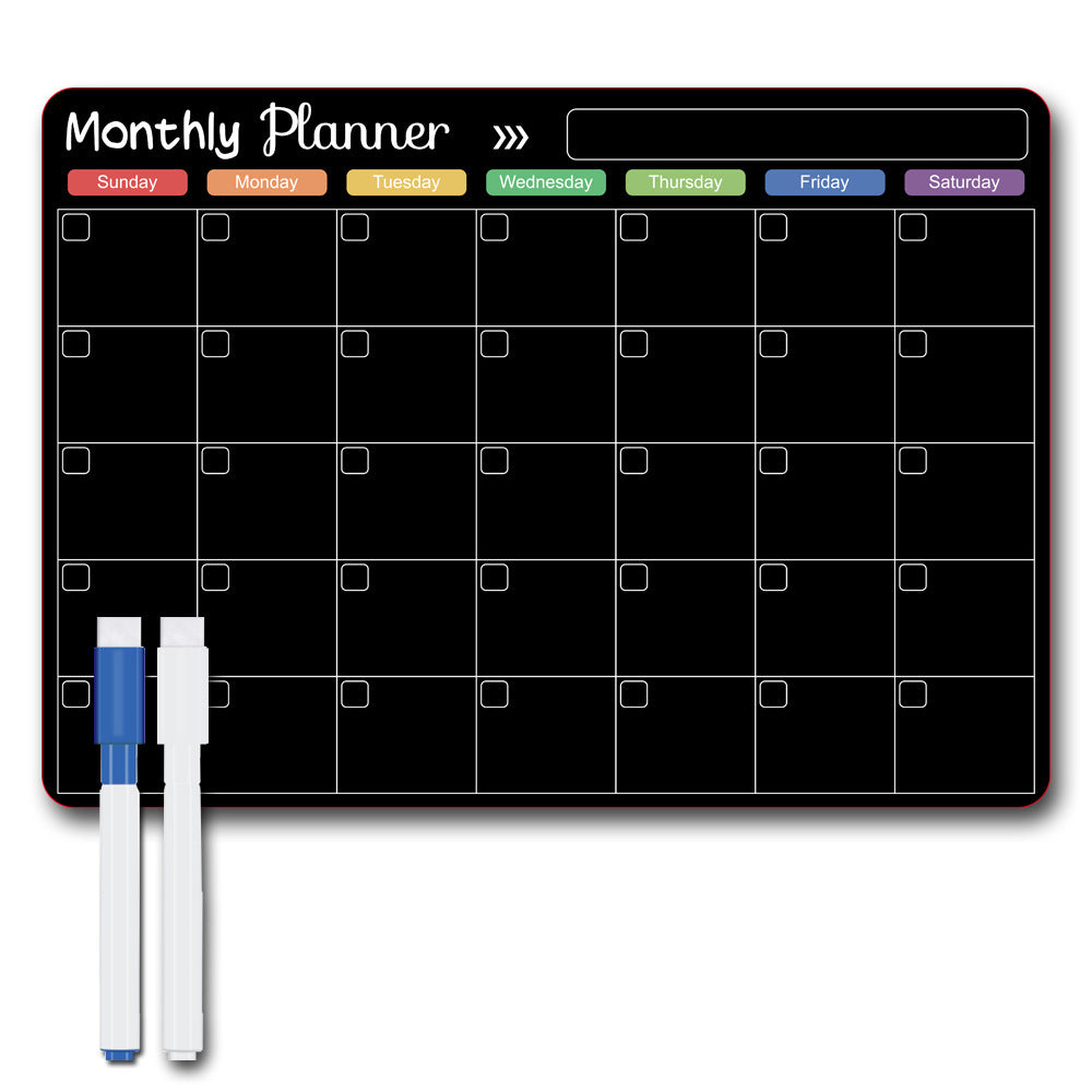 Calendar Magnetic White-board Wall Sticker Learning Schedule Refridgerator Magnets Message Board