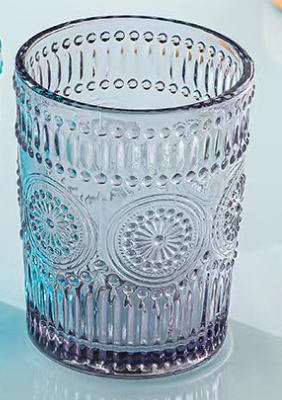 New Colorful Relief Glass Water Cup