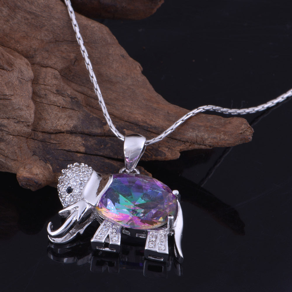 Elephant Gem Set Colorful Jewelry
