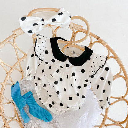 Infant Children's One-piece Clothes Polka Dot Short Sleeve