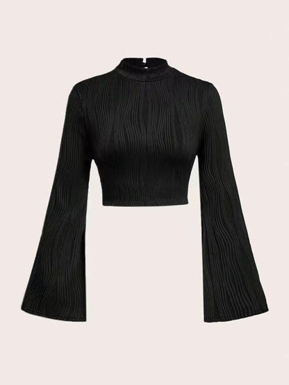 Printed Sexy Lace Thick Long Sleeved T-shirt Knitted Sweater