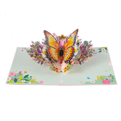 Greeting Card Creative 3D Card Folding Pansy Stereoscopic Greeting Cards