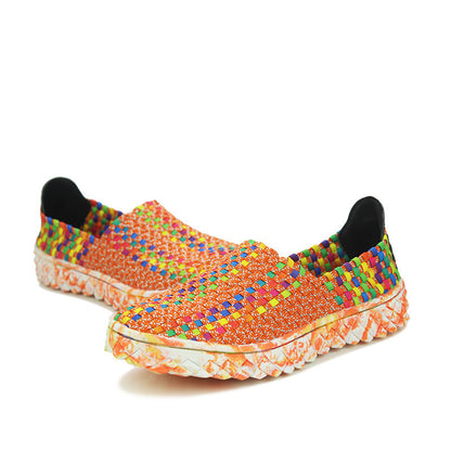 Braided Shoes Men's Casual Sports Shoes Elastic Loafers