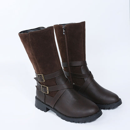 Square Heel Large Size Women's Shoe  Low Heel Casual Foot Belt