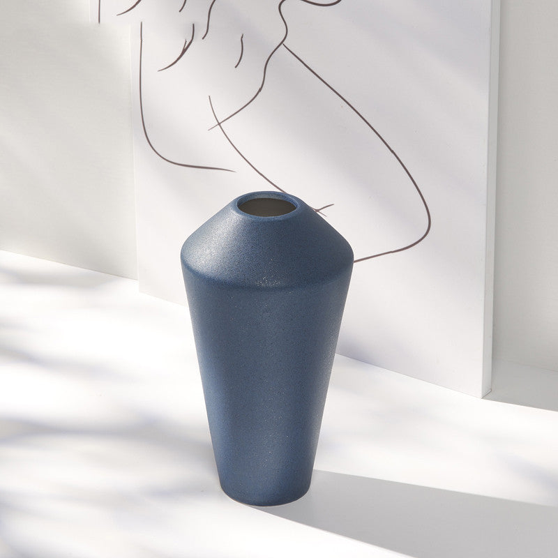 Blue Nordic Mediterranean Dry Flower Vase Living Room Simple Ceramic Creative Decoration Table Flower