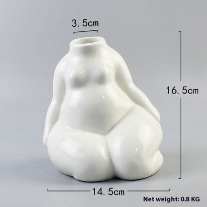 European-style Simple Fat Woman Body Art Ceramic Vase