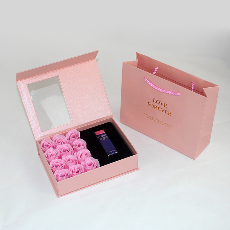 Pearl Paper Window Jewelry Lipstick Gift Box Set