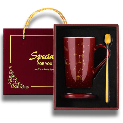 Gift Box With Lid Spoon Milk Coffee Cup
