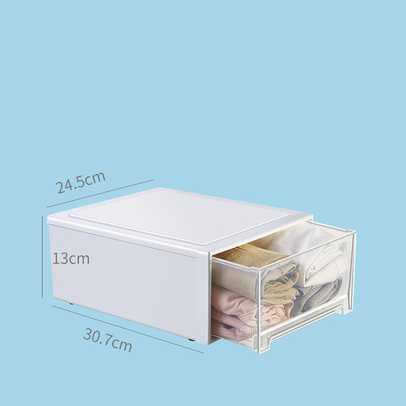 Drawer Type Plastic Transparent Wardrobe Storage Box Finishing