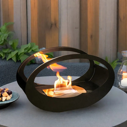 Oval Desktop Fireplace Ethanol Burning Atmosphere Decoration Outdoor Portable Alcohol Stove
