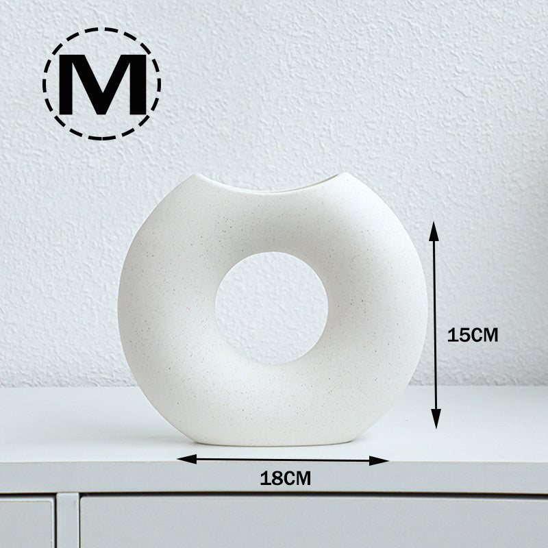 Nordic Style Simple Ceramic Vase Semicircle Creative Flower Device