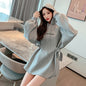 Plus Size Women's Fashion Mid Length Hooded Sweater