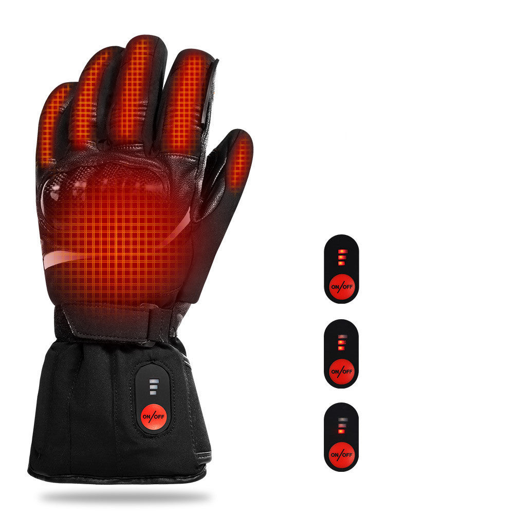 Autumn And Winter Warm Motorcycle Riding Gloves Lithium Battery Heating