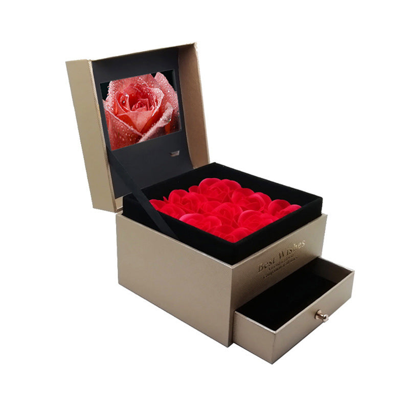 Preserved Flower Gift Box Can Play Video Clips