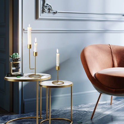 Iron Art Perforated Candlestick Table Decoration Candlelight Dinner Props