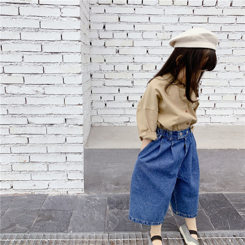 Girls Korean Style Autumn Embroidered Shirt