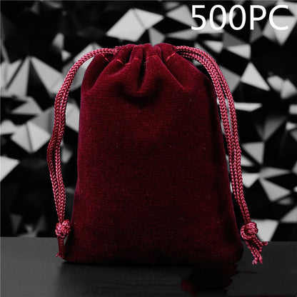 Flannel Drawstring Jewelry Solid Drawstring Pocket