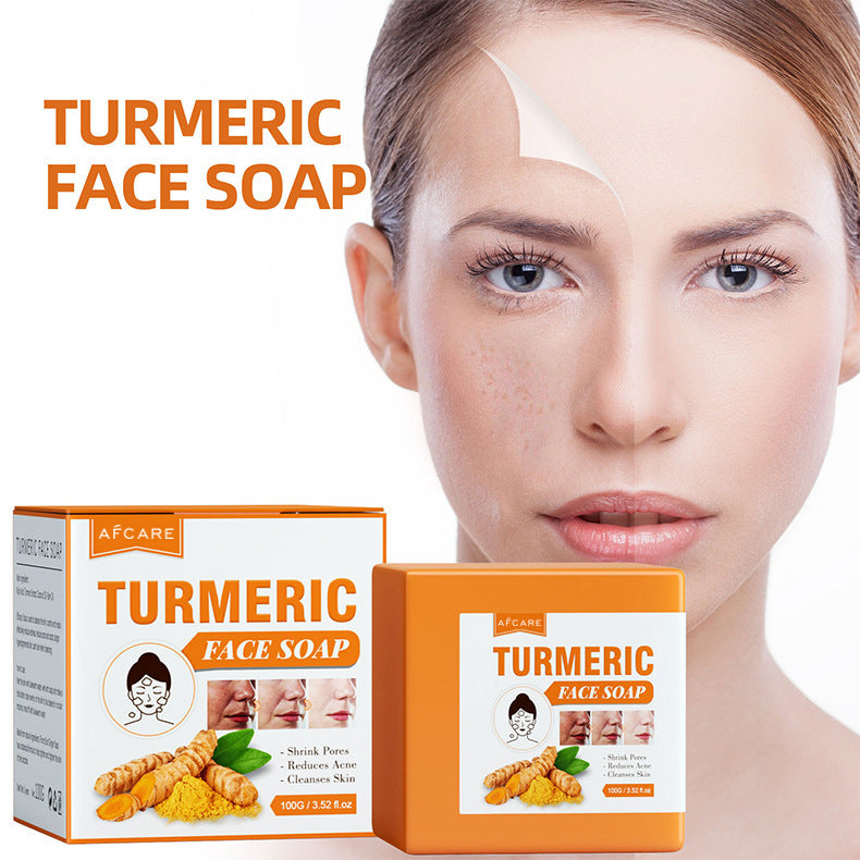 Turmeric Face Soap Facial Repair Gentle Cleansing Mite Removal Spot Fine Lines