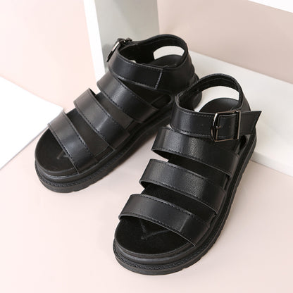 Buckle Sandals Flat PlatformThick Bottom Shoes Women Summer - FLIPSTYLEZLLC